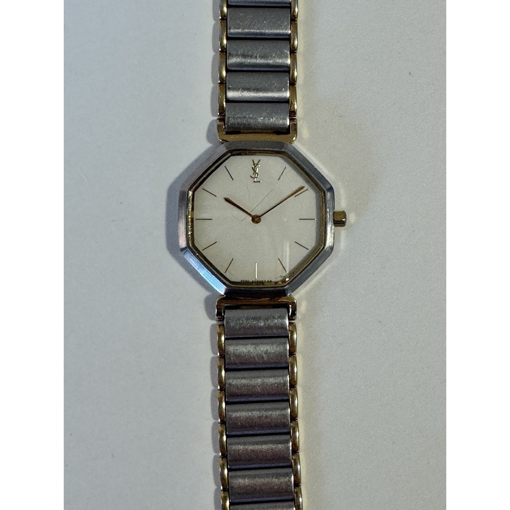 YSL Yves Saint Laurent Watch Vintage Silver Needs Battery - Picture 5 of 7
